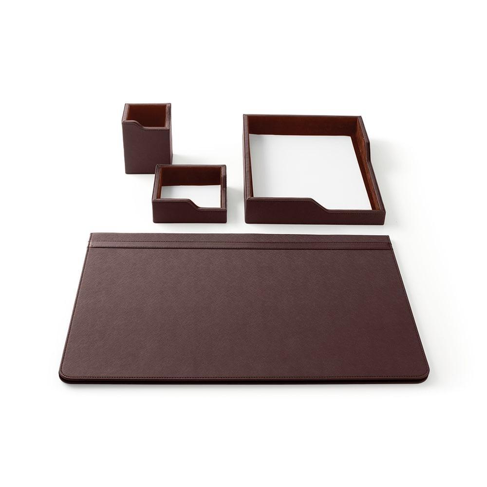 JUEGO DE ESCRITORIO SOBREMESA SIMILPIEL MARRON INTEMPO
