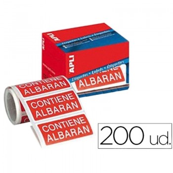ETIQUETAS CONTIENE ALBARAN 200 UND.
