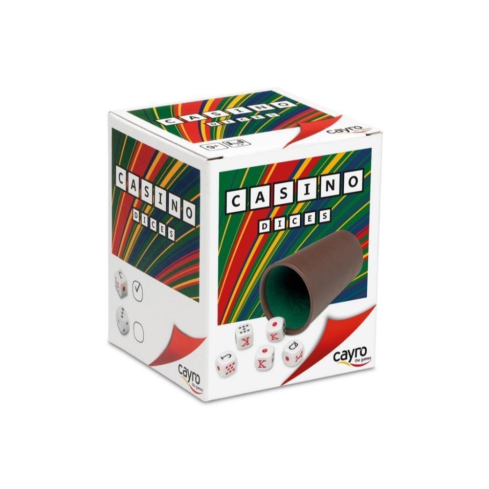 CUBILETE FORRADO Y 5 DADOS DE POKER CAYRO