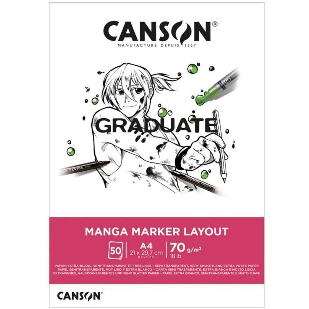 Canson Graduate Manga Layout Bloc Encolado Extraliso 70g 50h A4