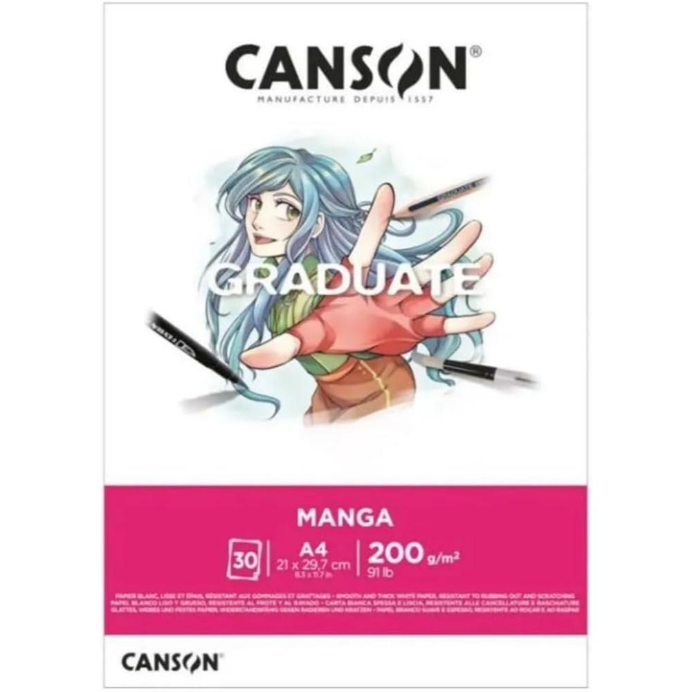 BLOCK DIBUJO MANGA CANSON A4 30H 200gr