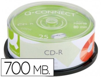 CD-R Q-CONNECT 700MB 80MIN 52X TARRINA 25 UDS