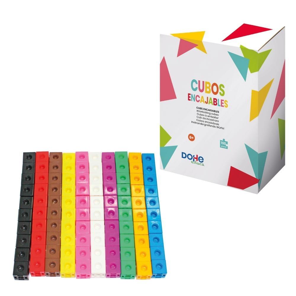 CUBOS ENCAJABLES 100 UNIDADES 10 COLORES
