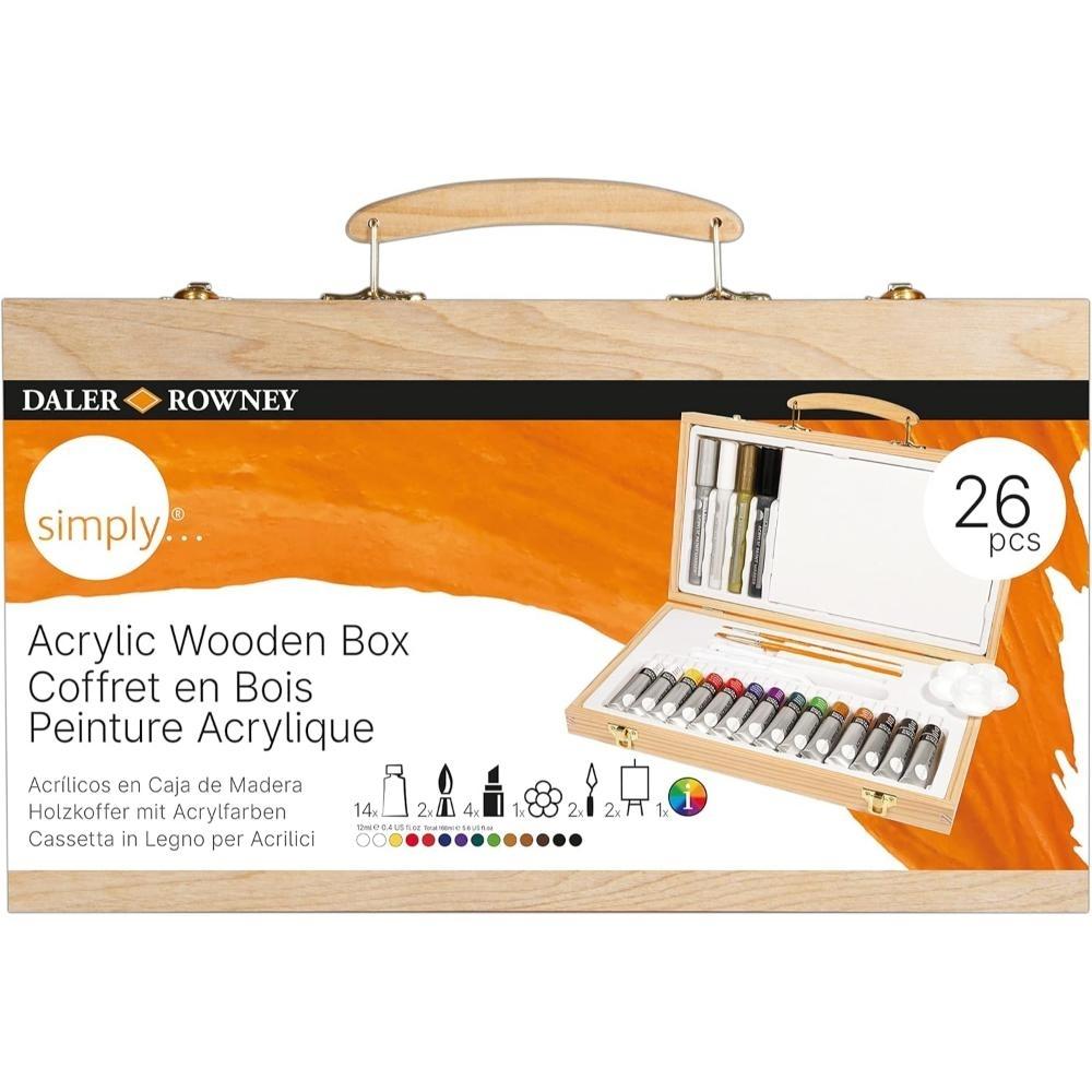 MALETIN DE PINTURA  ACRILICA SIMPLY CAJA DE MADERA