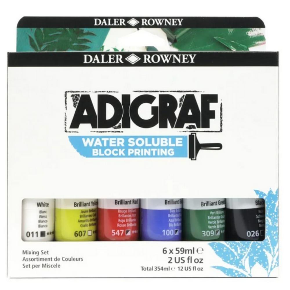 SET DE PINTURA DE LINOGRABADO ADIGRAF 59ml 6 COLORES