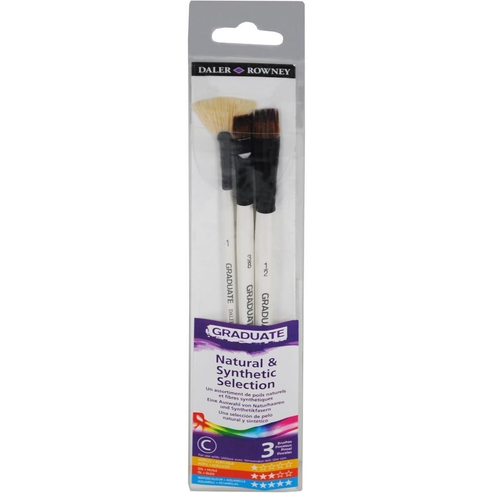 PINCEL DALER GRADUATE SYNTH/BRISTLE 3BRUSH SET