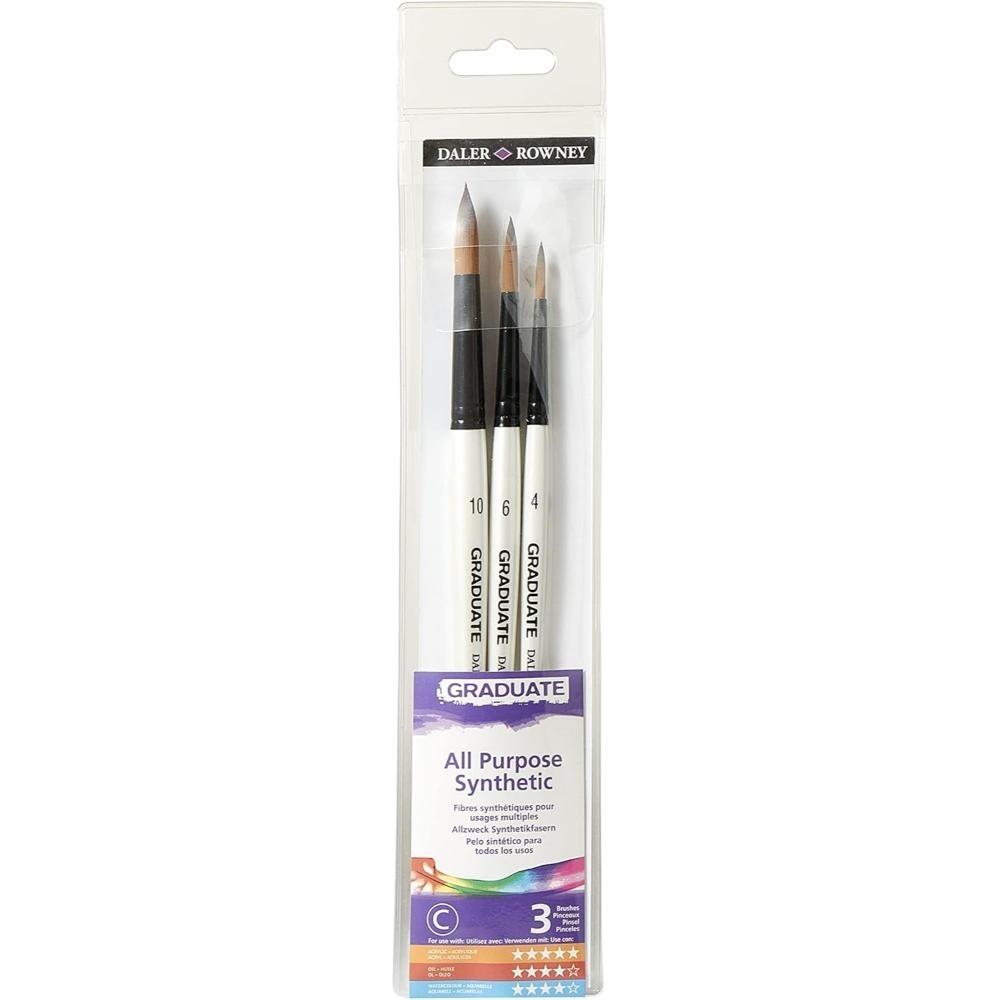 PINCEL DALER GRADUATE SYNTH ROUNDS 3BRUSH SET