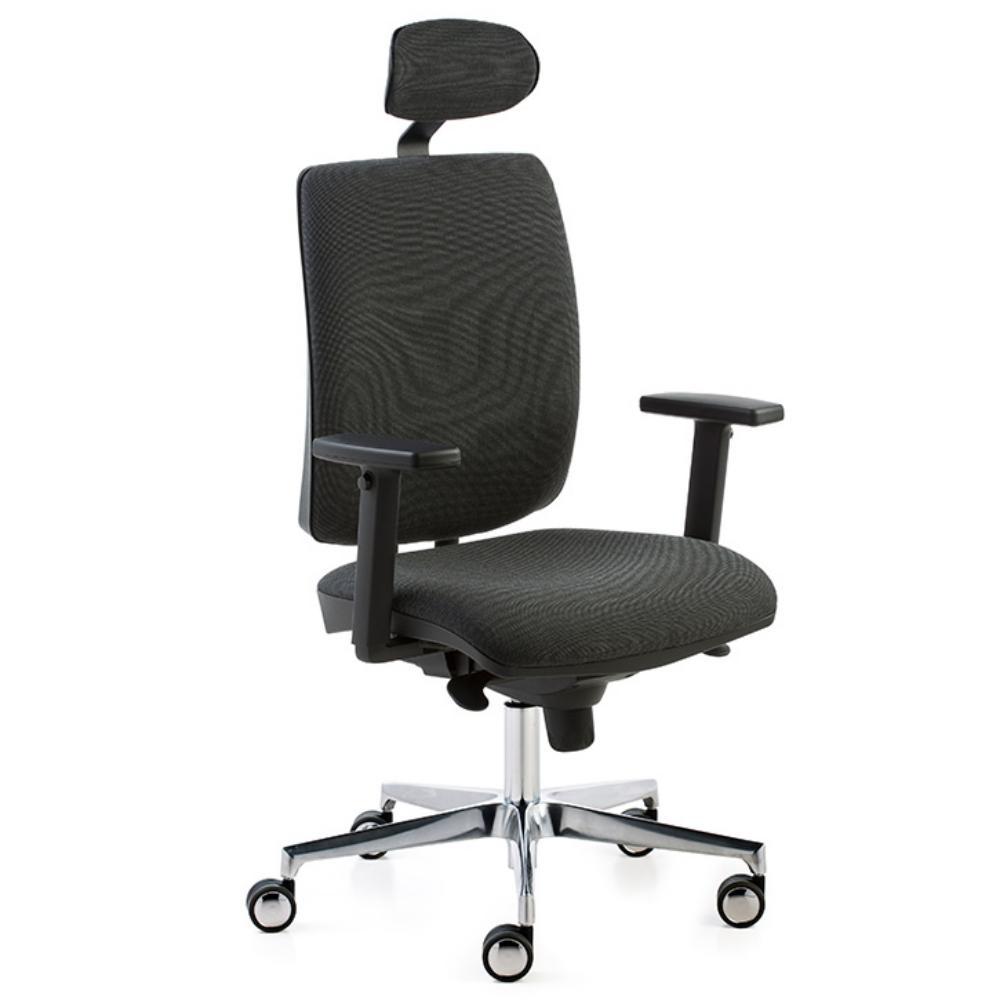 SILLA ERGONOMICA SIGNOPRO CON CABECERO Y BRAZO MOD. S2677 ASIENTO C5 NEGRO