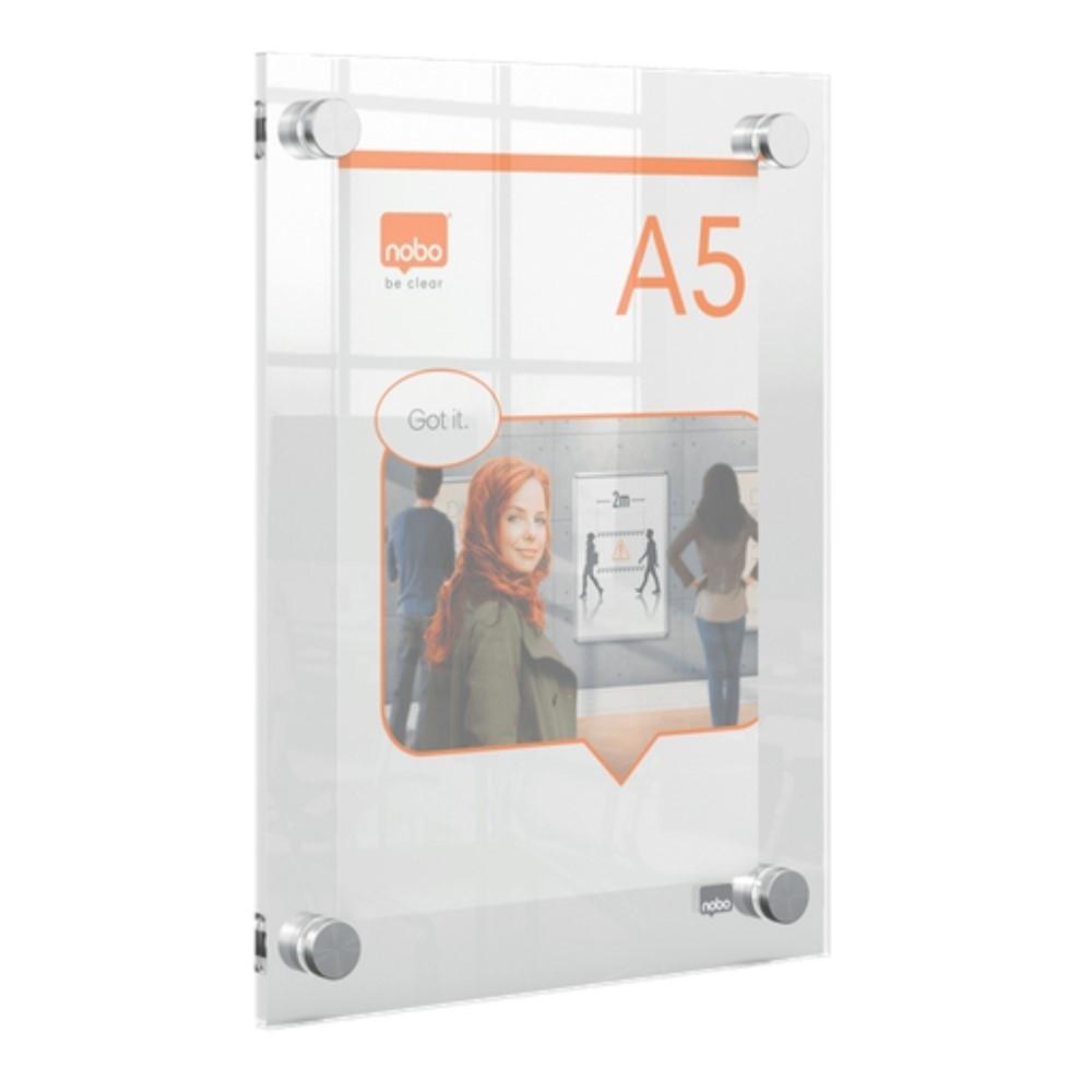 TABLON PORTAPOSTER ACRILICO PARA PARED A5 NOBO