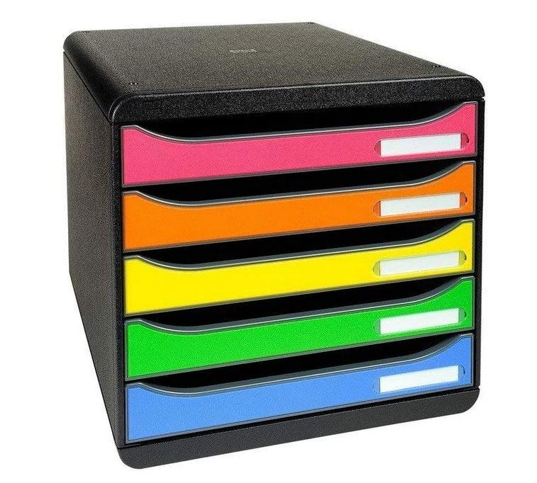 MODULO 5 CAJONES NEGRO COLORES ARLEQUIN