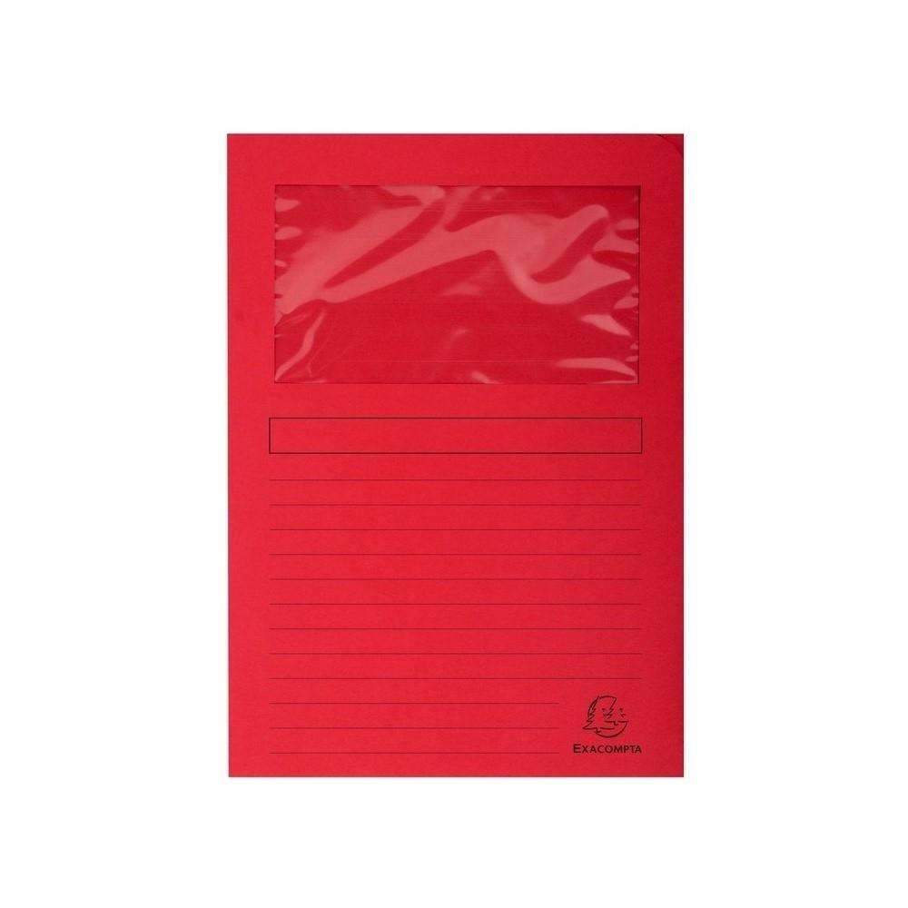 SUBCARPETA A4 CON VENTANA PACK-25 ROJO EXACOMPTA