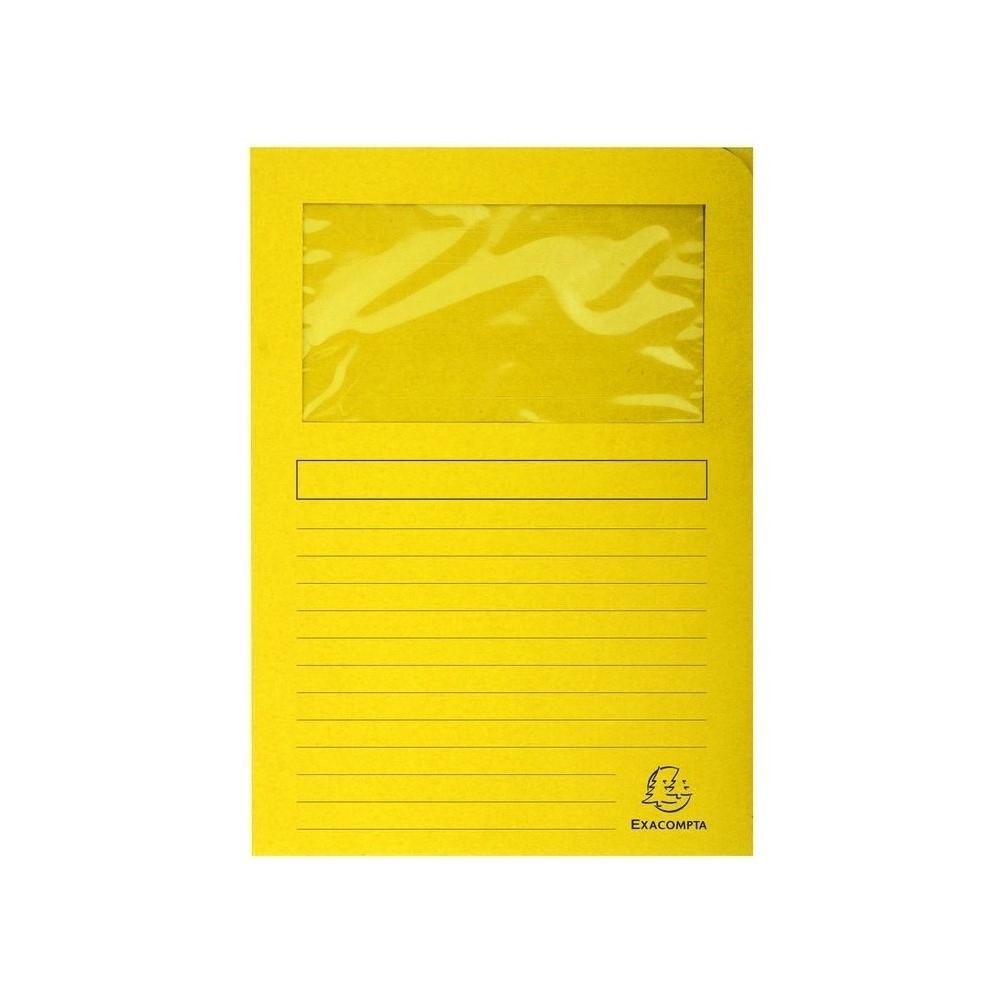 SUBCARPETA A4 CON VENTANA PACK-25 AMARILLO EXACOMPTA
