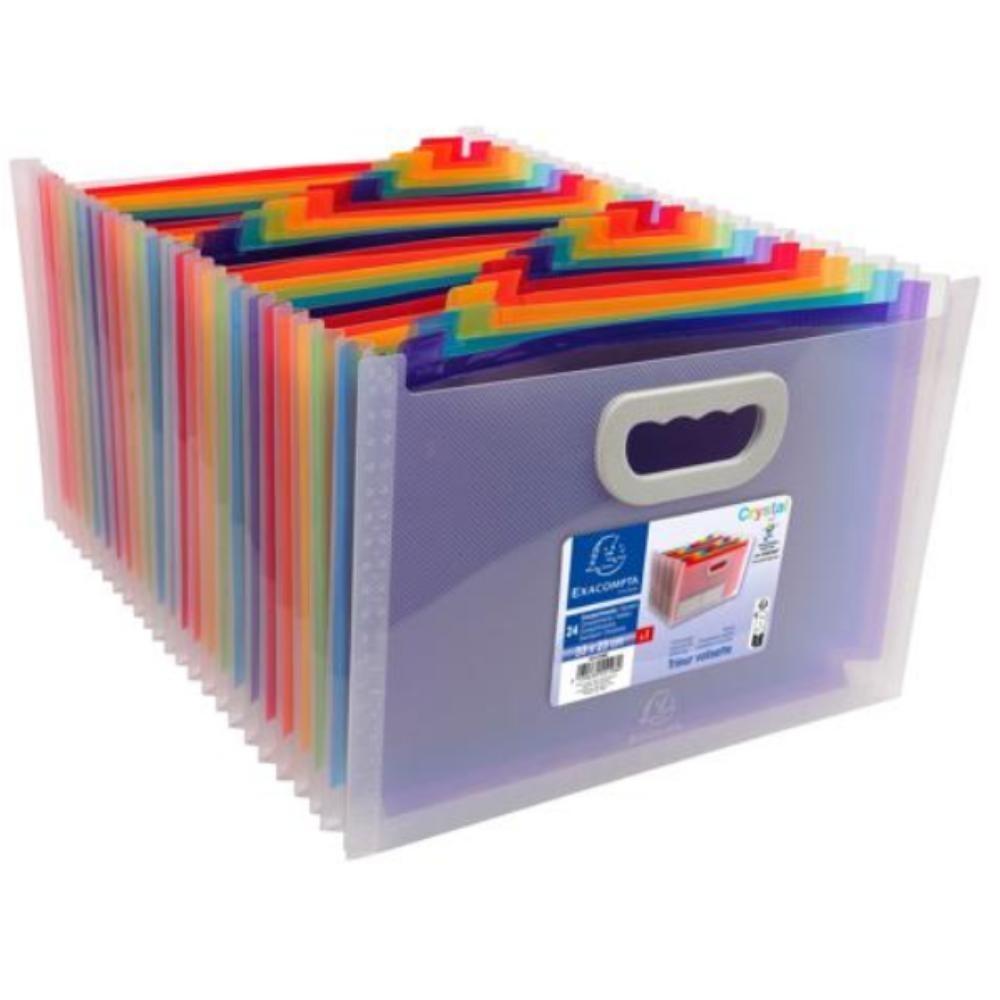 MALETIN CLASIFICADOR CON ASA 24 COMPARTIMENTOS CRISTAL