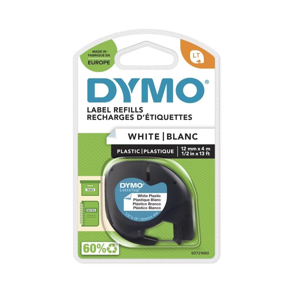 CINTA DYMO TAG PLASTICO BLANCO 12mmX4m