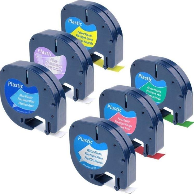 CINTA DYMO TAG PLASTICO COLORES 12mm X 4m