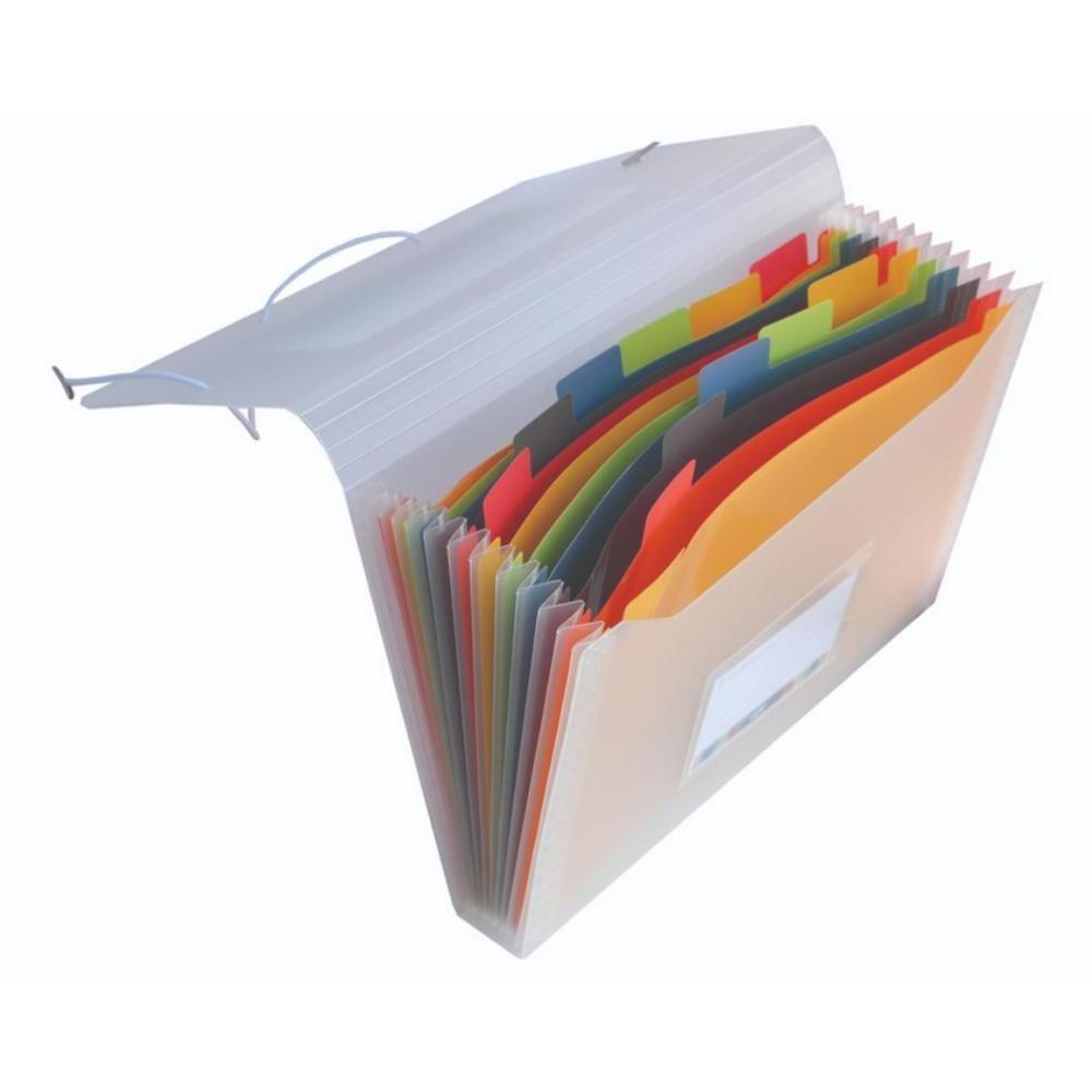 CLASIFICADOR FOLIO CON ELASTICOS 12 DIVISIONES VITAL COLORS