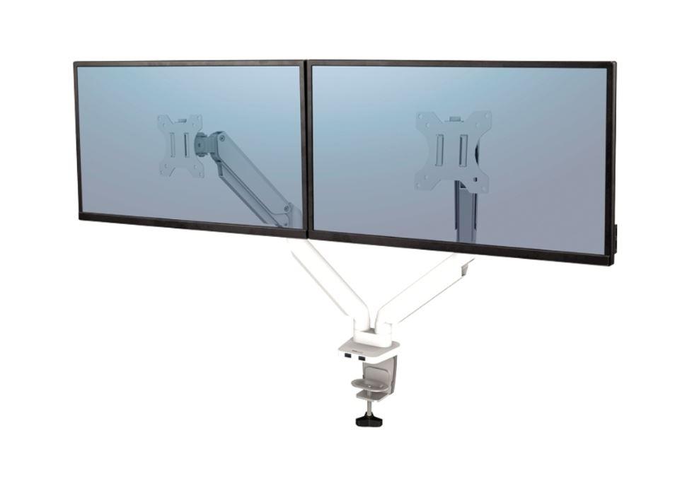 BRAZO MONITOR DOBLE HORIZONTAL BLANCO PLATINUM SERIES