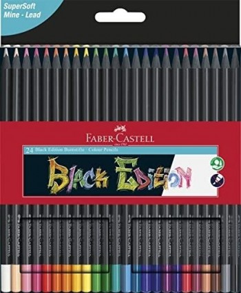 ESTUCHE 24 LAPICES COLORES BLACK EDITION FABER CASTELL