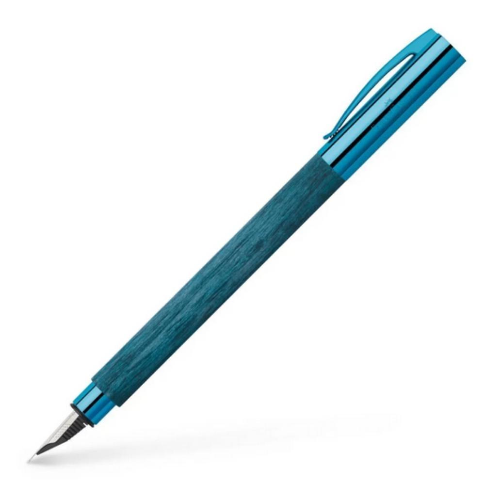 PLUMA ESTILOGRAFICA FABER CASTELL AMBITION BLUE WOOD F