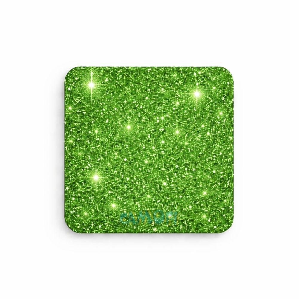 PLANCHA METACRILATO GLITTER VERDE 30X28 3MM