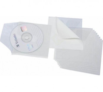 BOLSA 10 FUNDAS CD DVD ADHESIVAS PVC