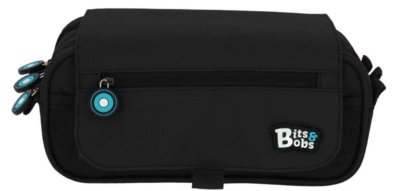 ESTUCHE PORTATODO TRIPLE BITS&BOBS NEGRO
