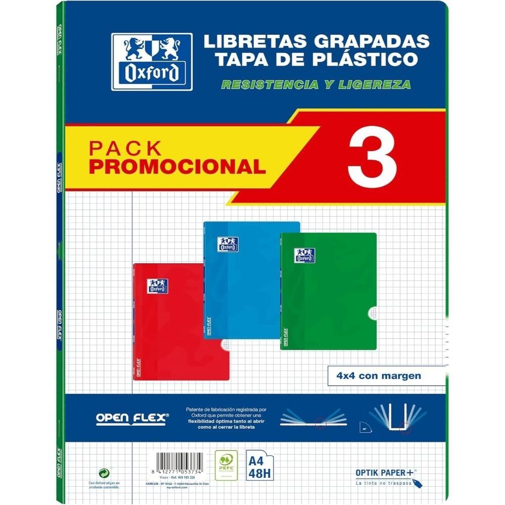 PACK PROMOCIONAL LIBRETA OXFORD A4 48H 4X4 PACK-3