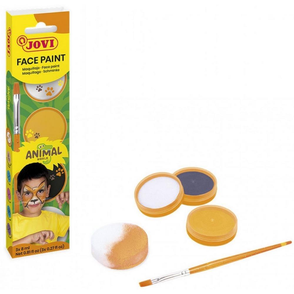 ESTUCHE MAQUILLAJE ANIMALS 3 BOTES 8ML CREMA + ACCESORIOS