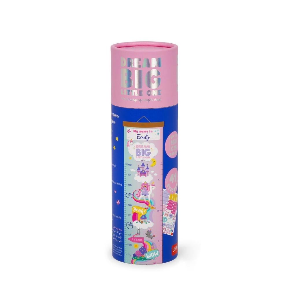 TABLA DE ALTURA PARA COLGAR EN LA PARED - DREAM BIG, LITTLE ONE - UNICORN LEGAMI