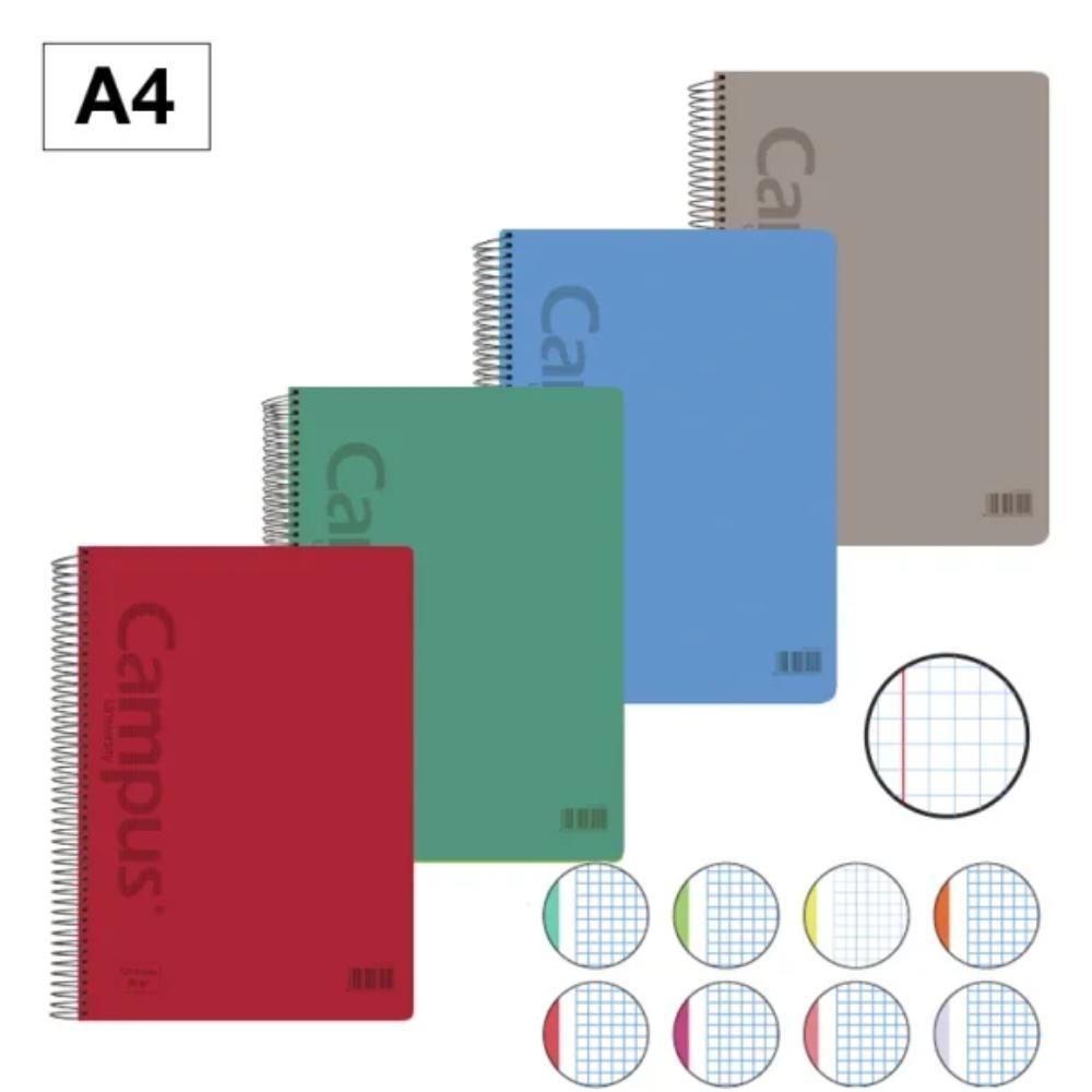 BLOCK CAMPUS A4 TAPA PLASTICA 90GR 160 HOJAS 5X5