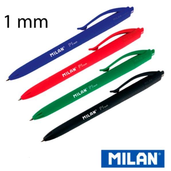 Bolígrafo retráctil Milan P1 Touch (azul)