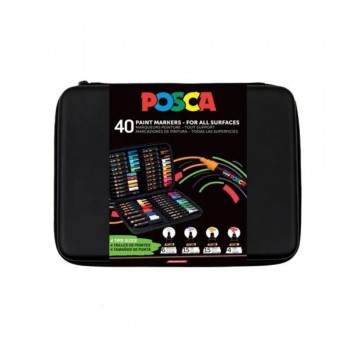 MALETIN ROTULADOR POSCA PREMIUM SURTIDO 40P