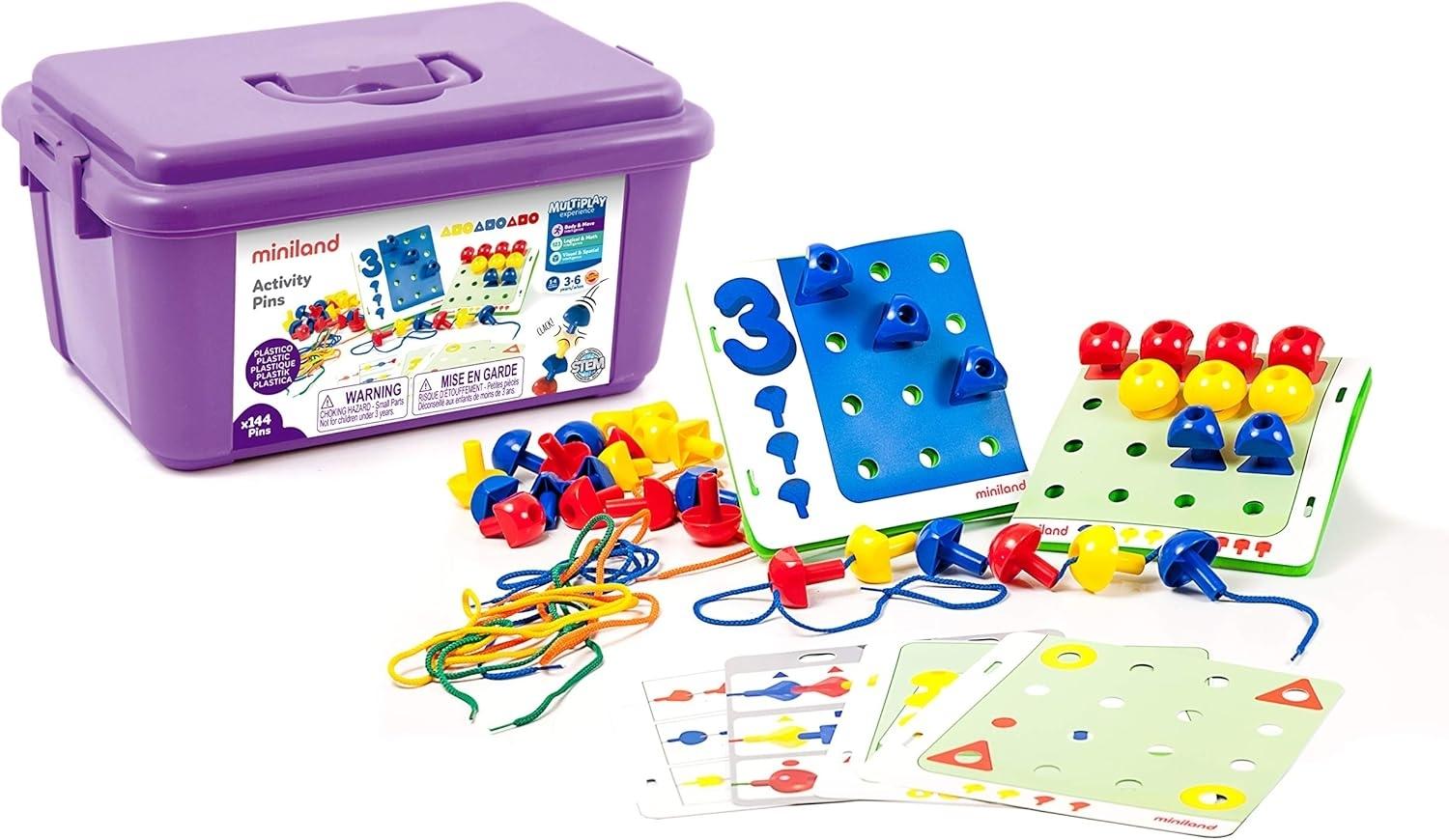 SET DE ACTIVIDADES MATEMATICAS ACTIVITY PEGS SCHOOL SET MINILAND