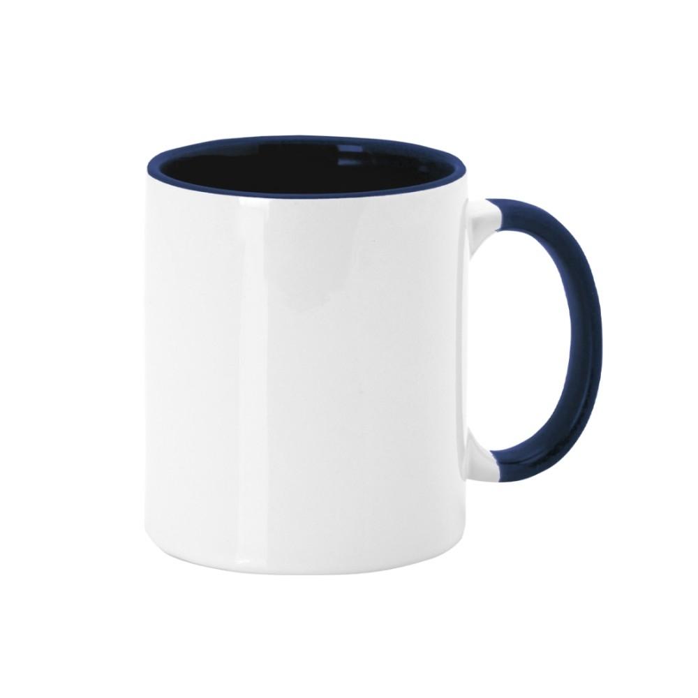 TAZA DE SUBLIMACION BLANCO/AZUL MARINO 11 OZ