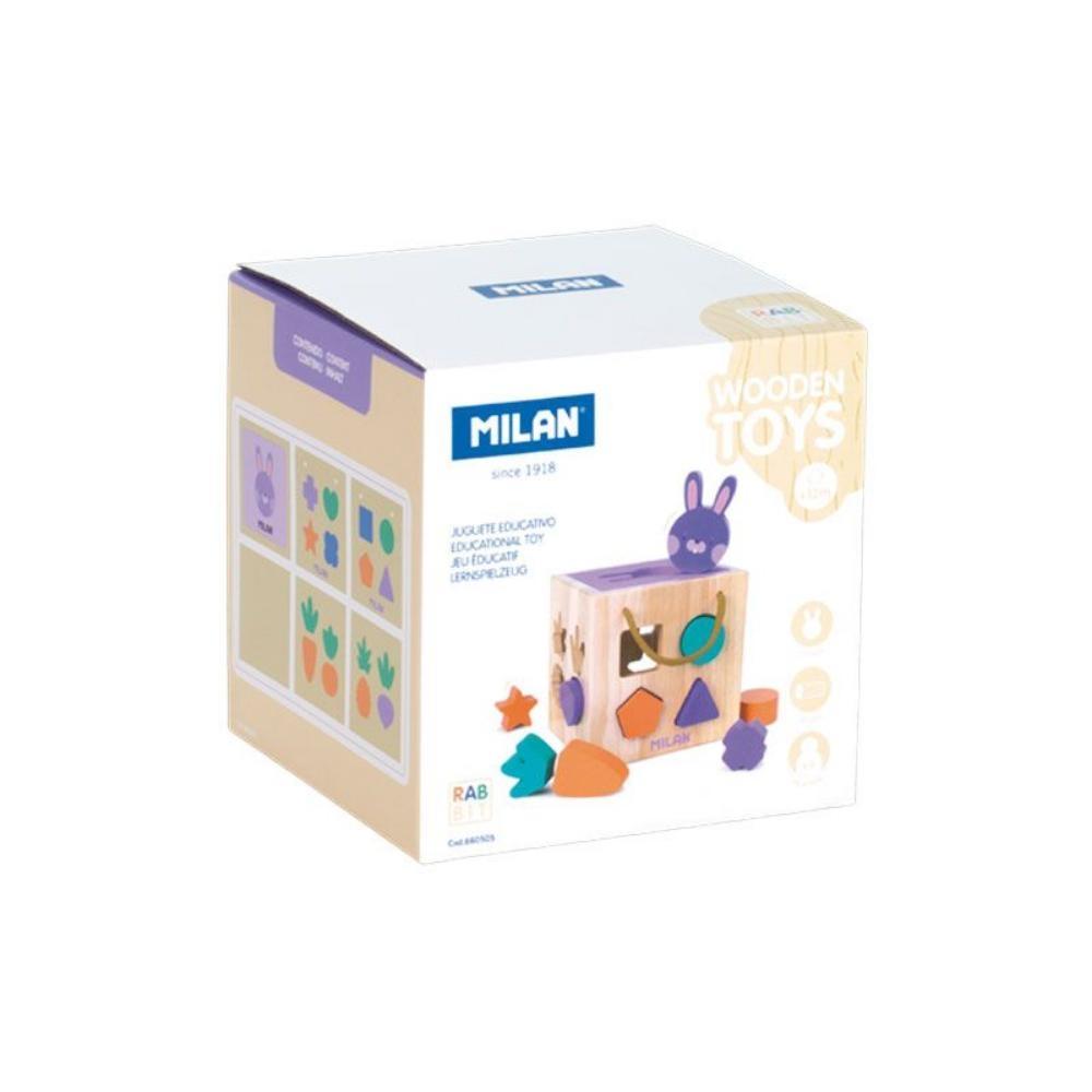 JUEGO EDUCATIVO MADERA CUBO TOY MILAN +12MESES