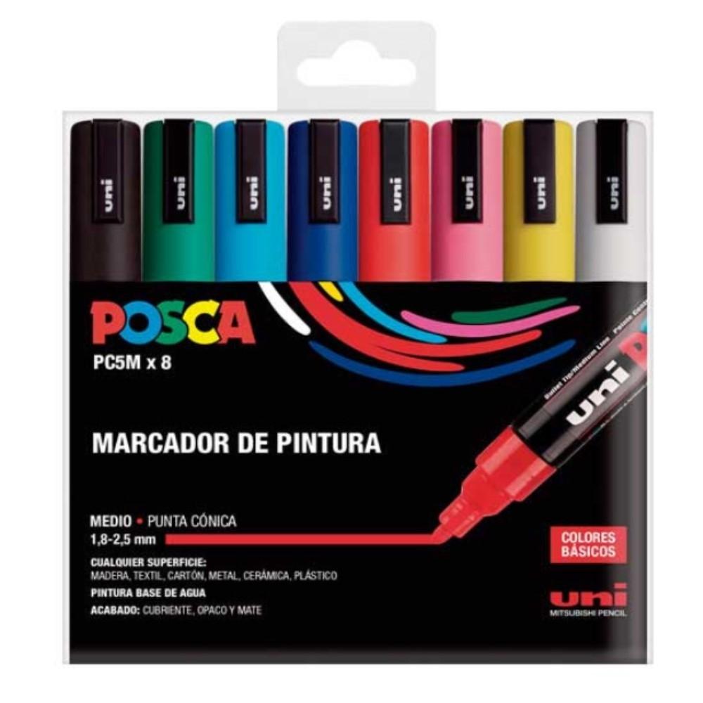 Marcadores Uni Posca Pc-5m Set Estuche X 8 Colores