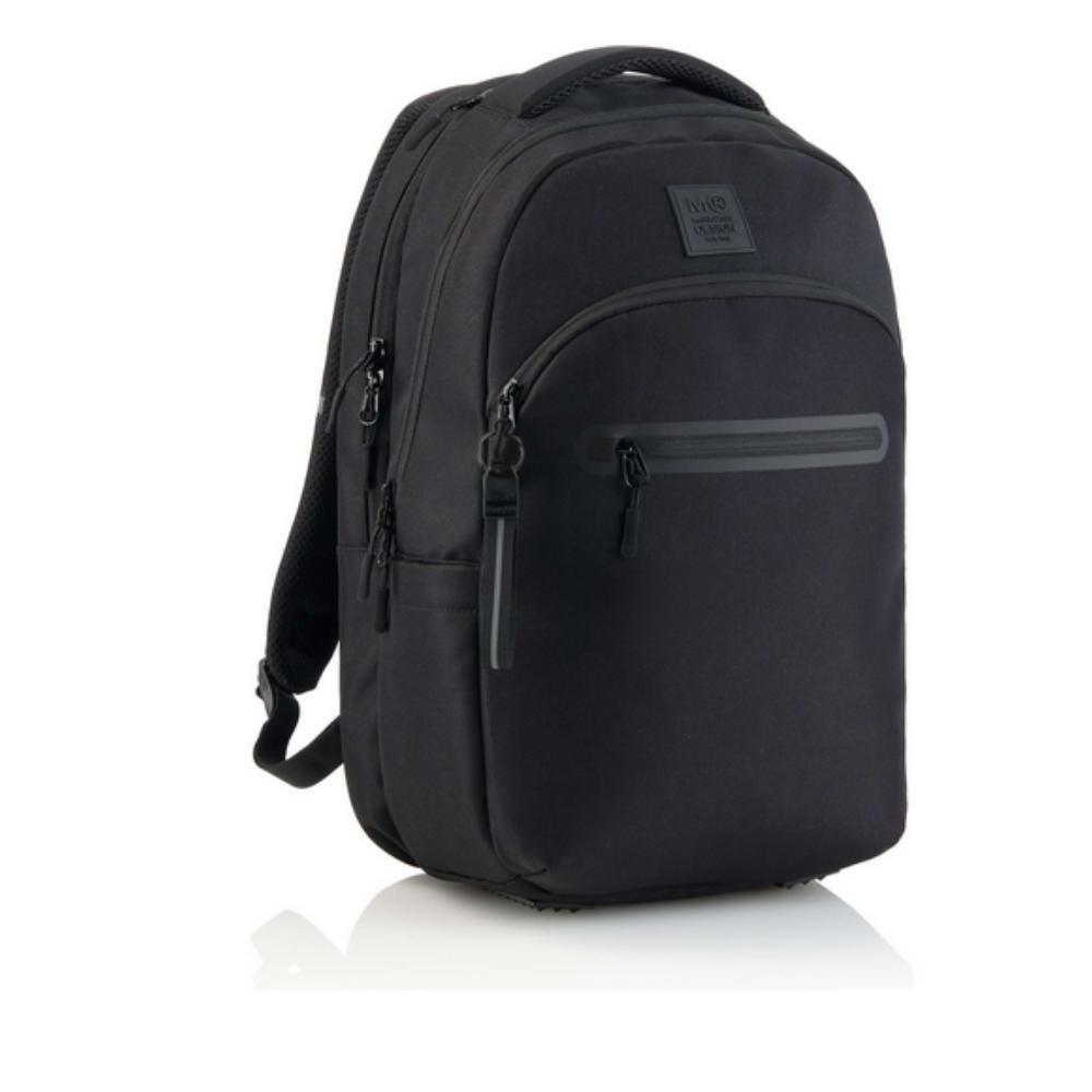 MOCHILA MIQUELRIUS TRIPLE OSLO RECICLADO RAW NEGRA