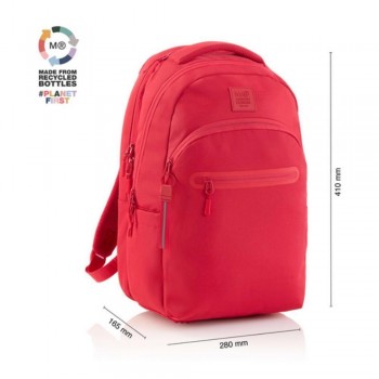MOCHILA MIQUELRIUS TRIPLE OSLO RECICLADO RAW ROJA