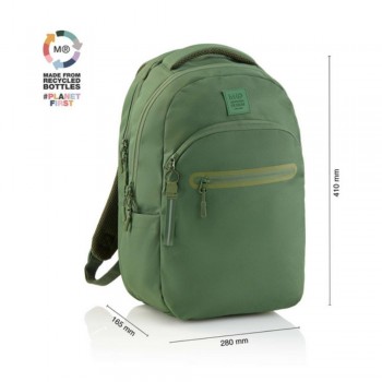 MOCHILA MIQUELRIUS TRIPLE OSLO RECICLADO RAW VERDE