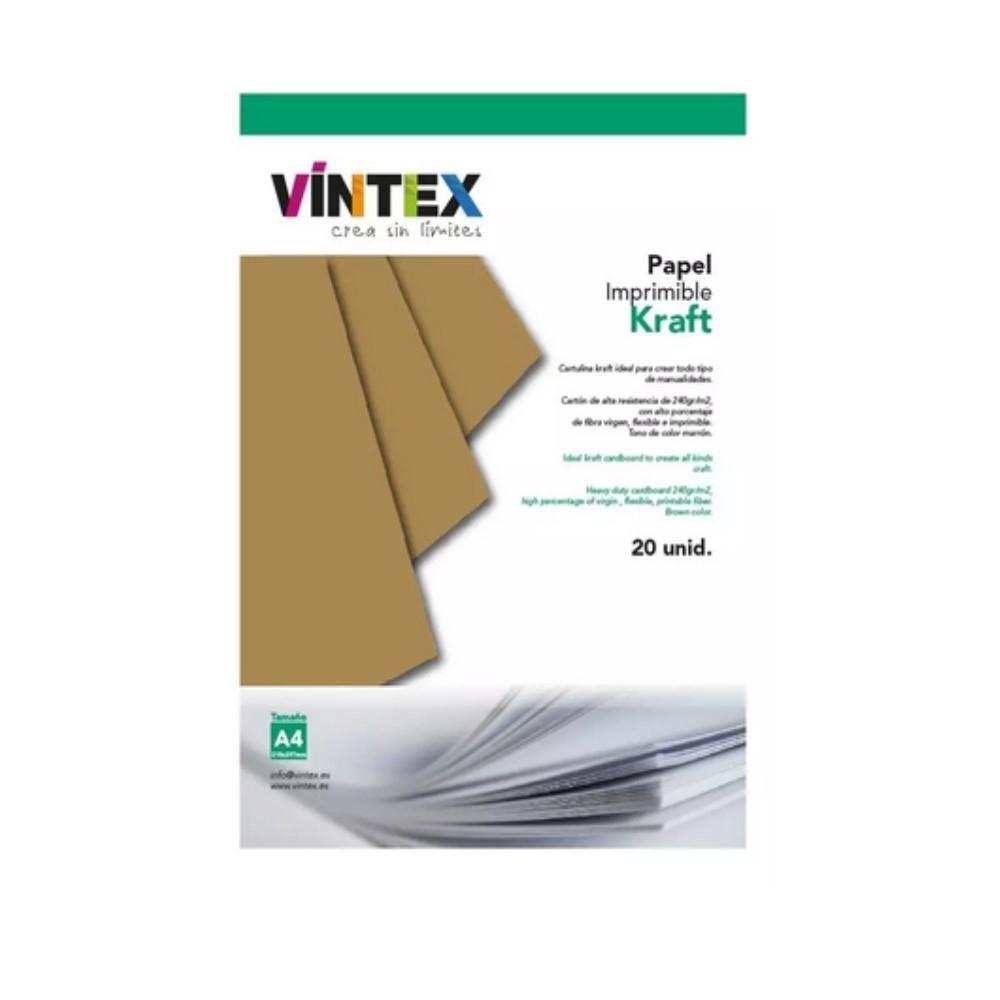 CARTULINA KRAFT IMPRIMIBLE VINTEX A4