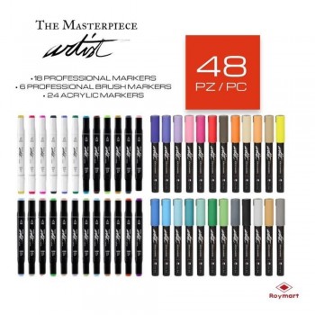 MALETIN ROTULADORES ACRILICOS + ALCOHOL ARTIST 48 COL.