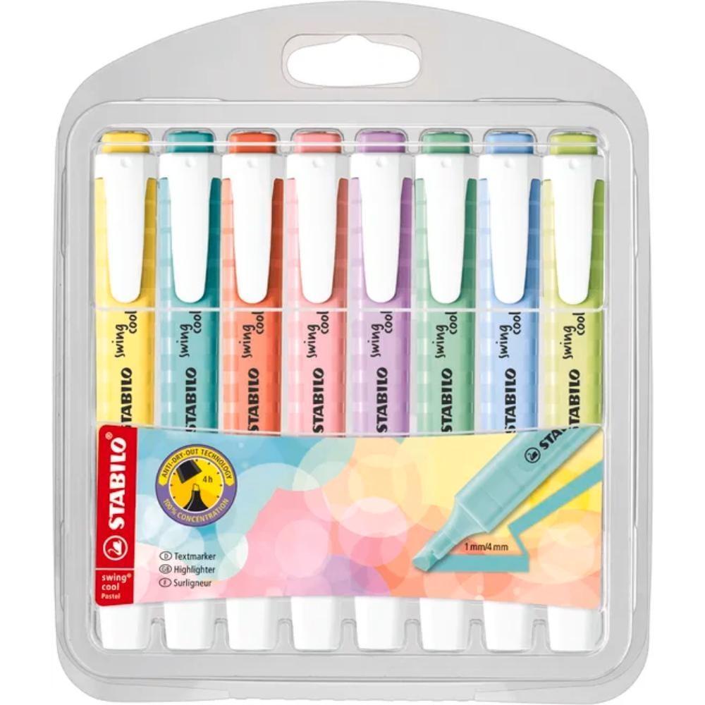 PACK ROTULADORES FLUOR STABILO SWING COOL 8 COLORES ACIDO PASTEL