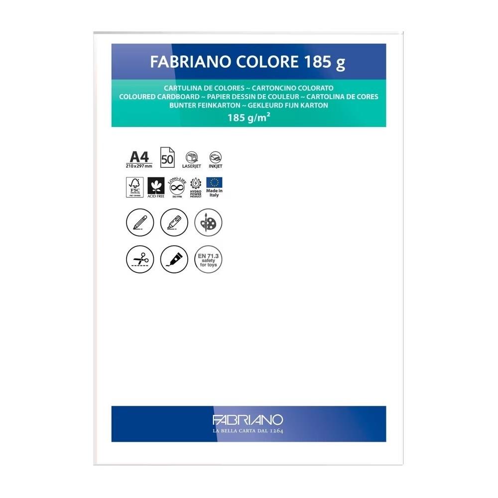 CARTULINA FABRIANO 185GR A4 BLANCA PAQ.50