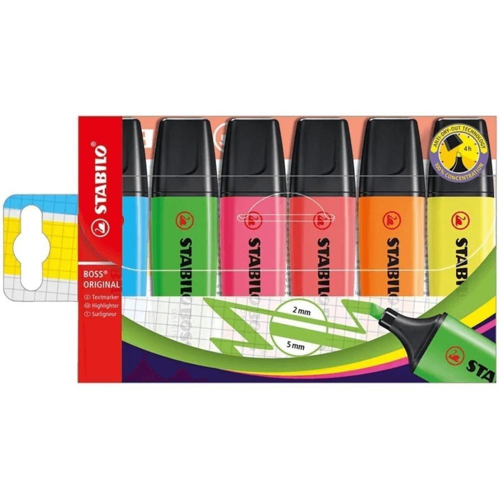 ESTUCHE FLUORESCENTES 6 COLORES STABILO BOSS