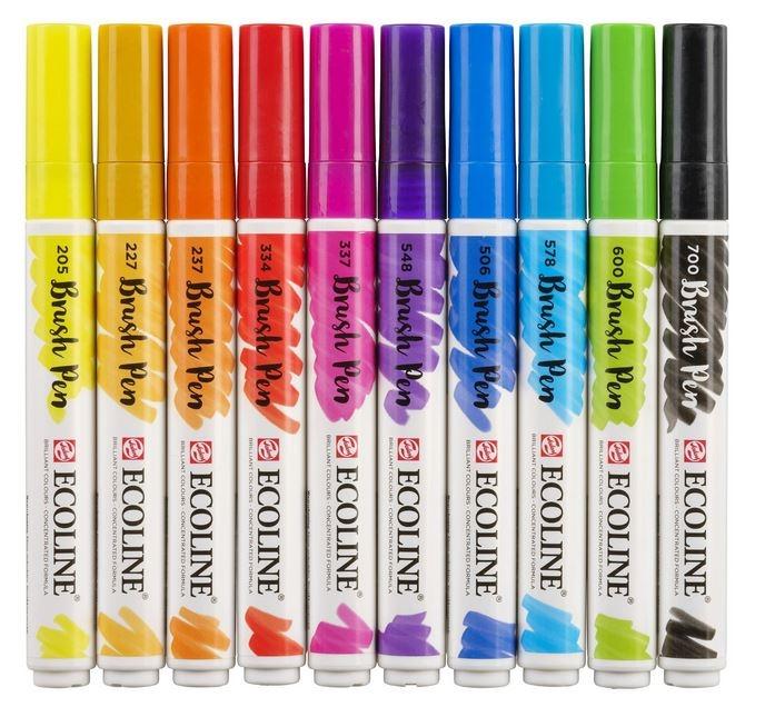 ROTULADOR PINCEL ECOLINE BRUSHPEN ESTUCHE 10 COLORES