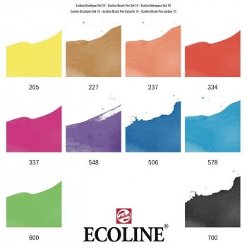ROTULADOR PINCEL ECOLINE BRUSHPEN ESTUCHE 10 COLORES
