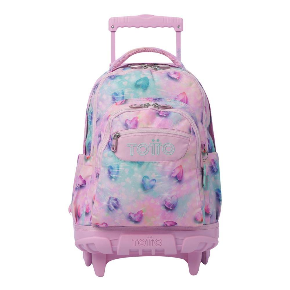 MOCHILA TOTTO RUEDAS RENGLONES GLITTER 1KB