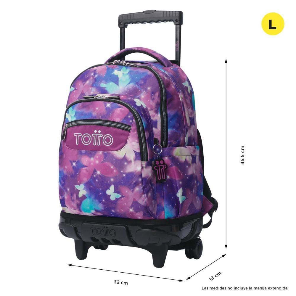 MOCHILA TOTTO RUEDAS RENGLONES GLITTER 5Q6