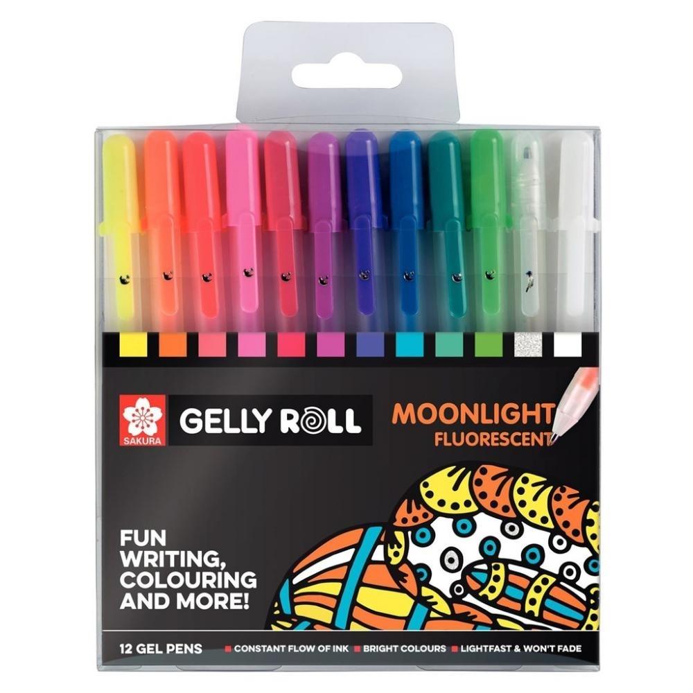 ESTUCHE 12 COLORES FLUORESCENTE GELLY MONLIGHT