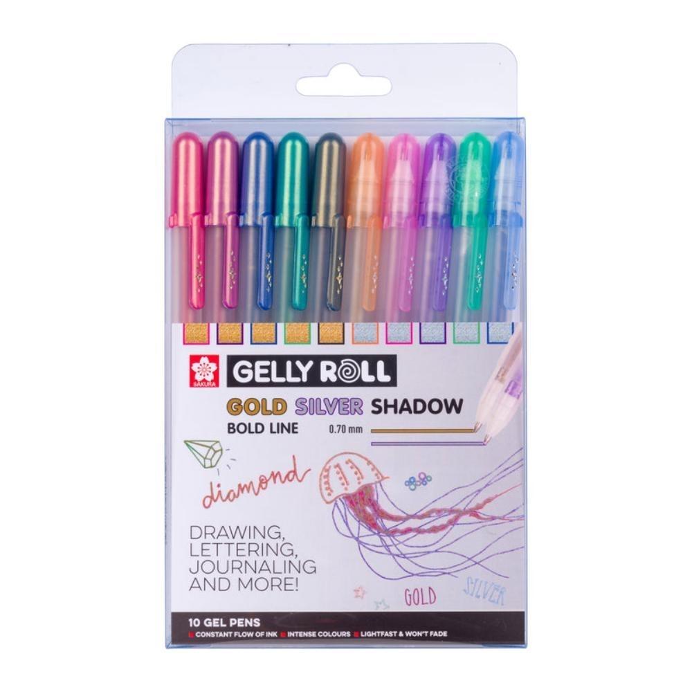 ESTUCHE 10 COLORES GELLY GOLD&SILVER SHADOW